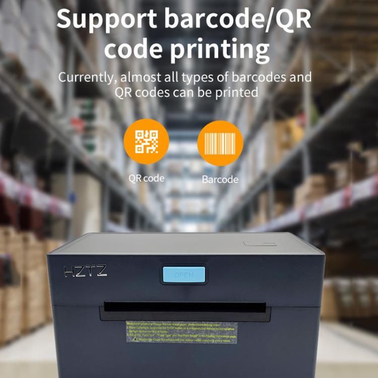 HZTZ 9220-USB+WiFi 4-Inch High-Speed Thermal Label Printer with Dedicated Paper Stand, US Plug White