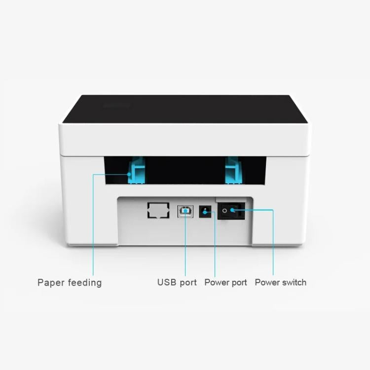 HZTZ  9220-USB 4-Inch High-Speed Thermal Label Printer with Dedicated Paper Stand, US Plug Black