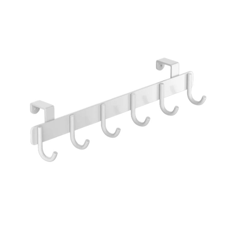 Over-the-Door Stainless Steel Hook Rack No Drill Multi-Hooks for Cabinet/Closet Door