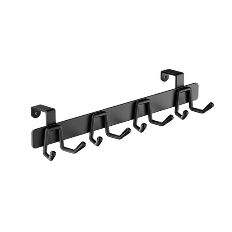 Over-the-Door Stainless Steel Hook Rack No Drill Multi-Hooks for Cabinet/Closet Door