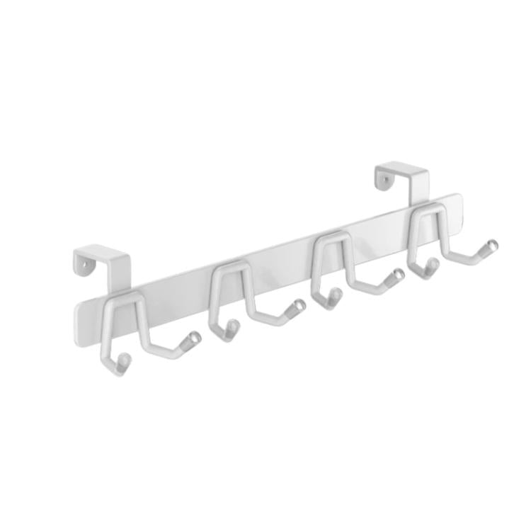 Over-the-Door Stainless Steel Hook Rack No Drill Multi-Hooks for Cabinet/Closet Door