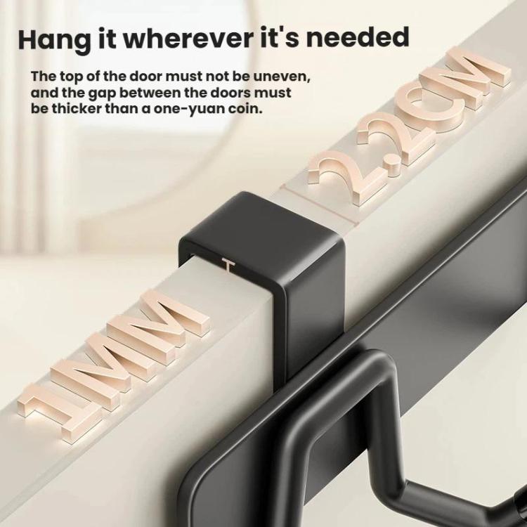 Over-the-Door Stainless Steel Hook Rack No Drill Multi-Hooks for Cabinet/Closet Door