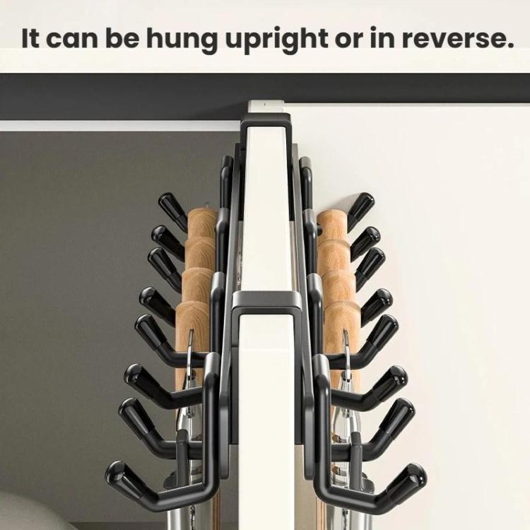 Over-the-Door Stainless Steel Hook Rack No Drill Multi-Hooks for Cabinet/Closet Door