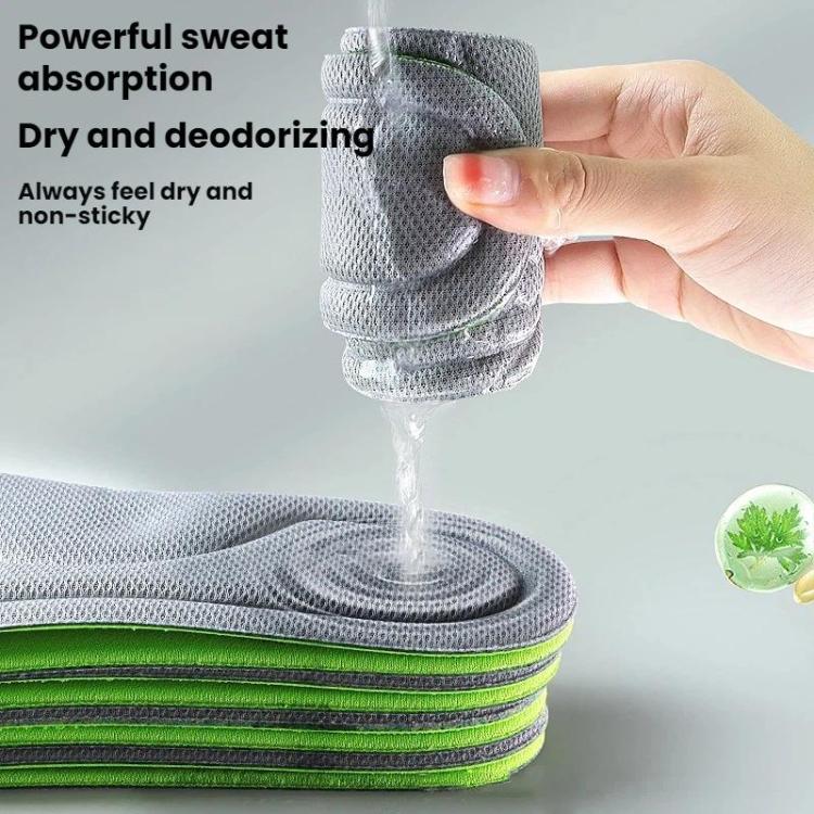 3pairs Odor-Resistant Breathable Ultra-Soft Sports Insoles, Size: 43-44