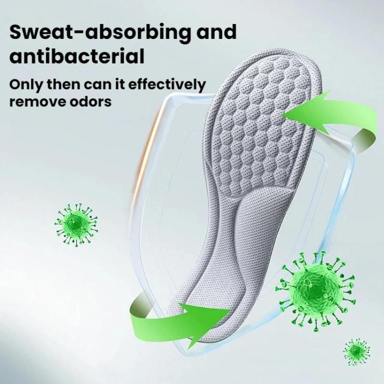 3pairs Odor-Resistant Breathable Ultra-Soft Sports Insoles, Size: 39-40