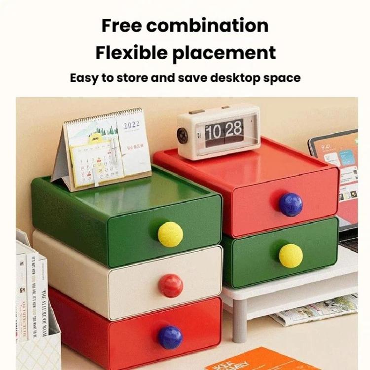 Large Capacity Desktop Sundries Storage Box Stackable Drawer-Type Organizer
