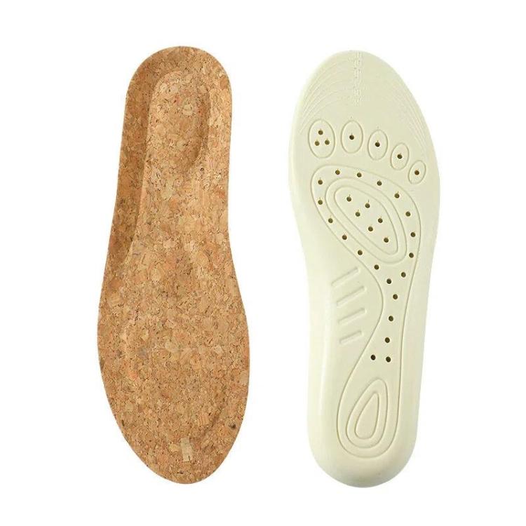 Sports Leisure Anti-odor Sweat-absorbing Cork Thickened Arch Support Insoles, Size: 45-46