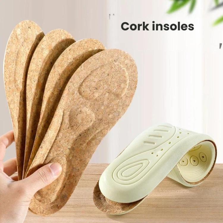 Sports Leisure Anti-odor Sweat-absorbing Cork Thickened Arch Support Insoles, Size: 43-44