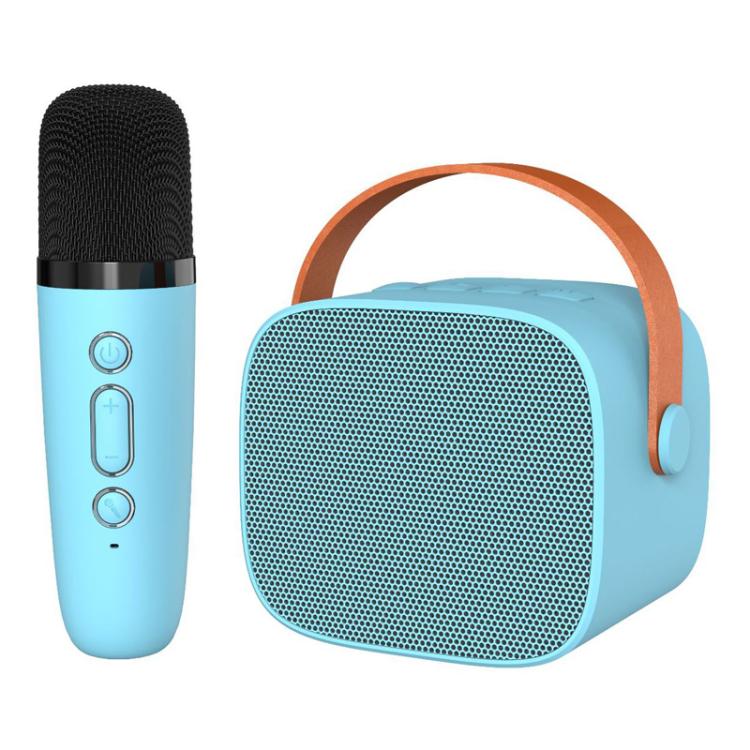 Portable Bluetooth Speaker With Detachable Microphone Kids Family Karaoke Set, Color: Sky Blue Single Mic