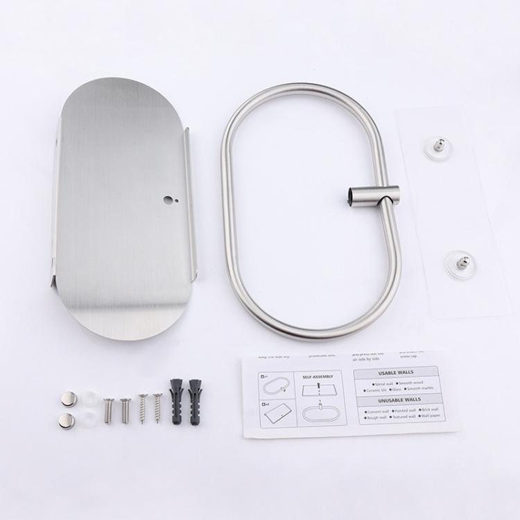 Stainless Steel Towel Ring With Shelf No Drill Wall-Mounted Storage Organizer For Bathroom And Kitchen Z-1 Gold