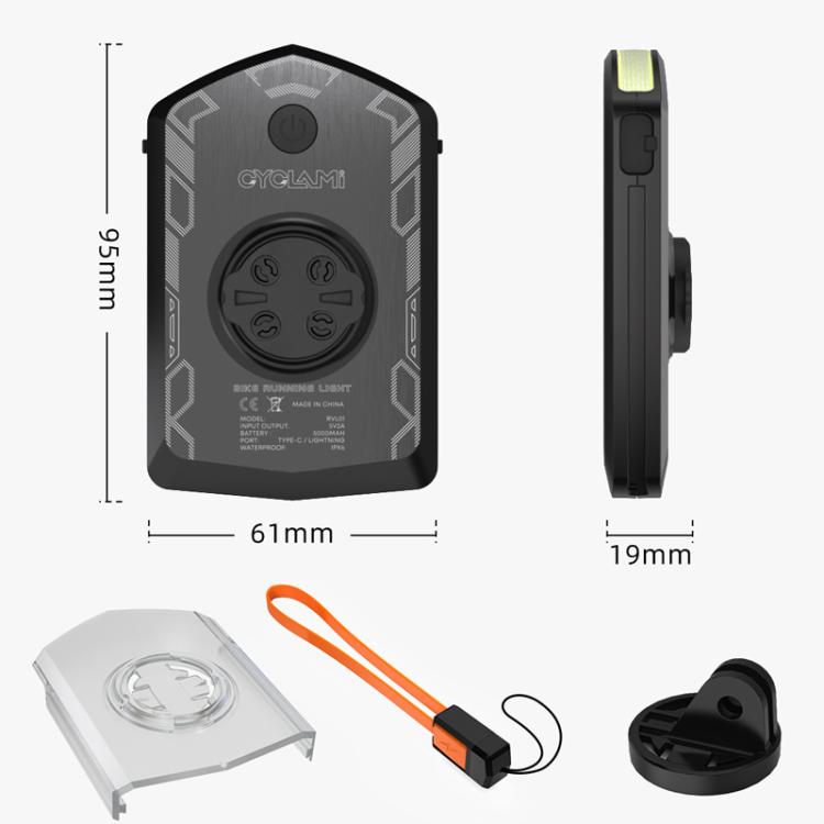 CYCLAMI RVL01 Night Cycling Light Daytime Warning Light Road Bike Flashing Light With Integrated Computer Mount