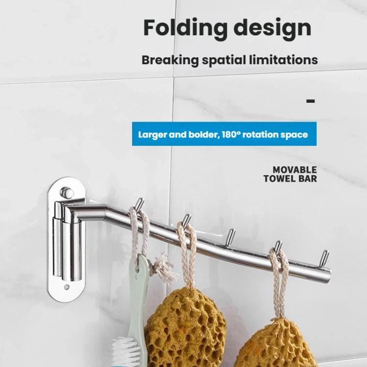 180-Degree Rotating Wall Mounted Hook 304 Stainless Steel Swivel Hanger For Towels & Clothes - Bright Color