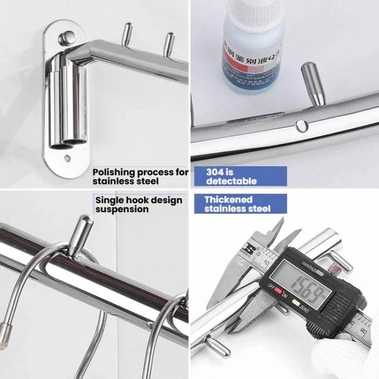 180-Degree Rotating Wall Mounted Hook 304 Stainless Steel Swivel Hanger For Towels & Clothes - Bright Color