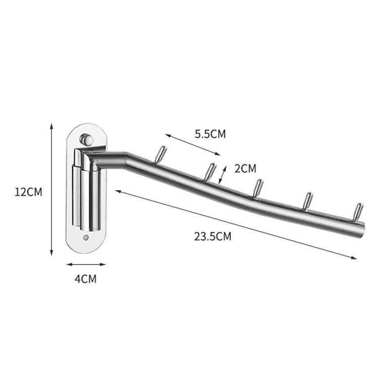 180-Degree Rotating Wall Mounted Hook 304 Stainless Steel Swivel Hanger For Towels & Clothes - Bright Color