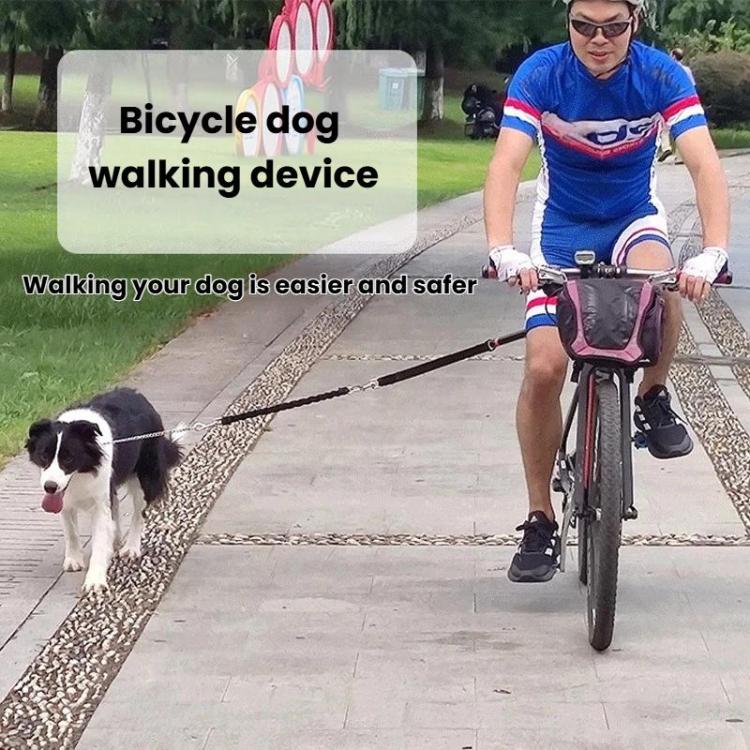 360-Degree Rotation Anti-Pull Dog Leash For Cycling Elastic Buffer Bungee Dog Leash - Black
