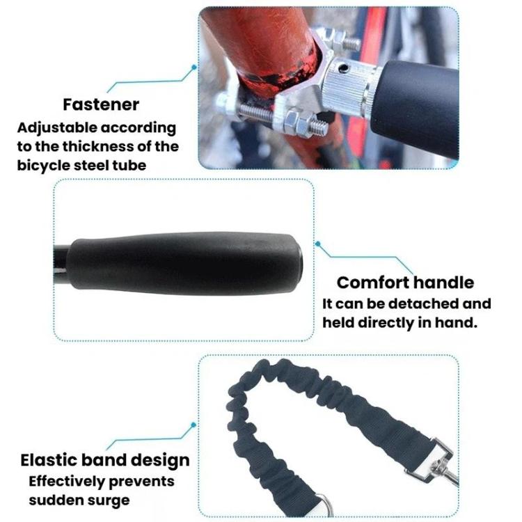 360-Degree Rotation Anti-Pull Dog Leash For Cycling Elastic Buffer Bungee Dog Leash - Black