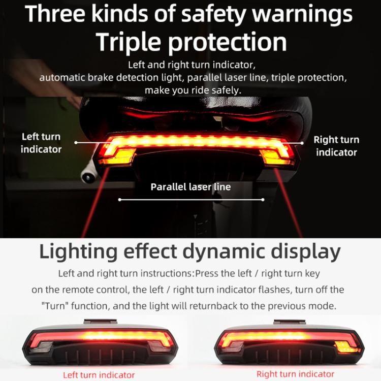 MEILAN X5 Smart Remote-Controlled Cycling Laser Tail Light Bicycle Turn Signal LED Warning Light