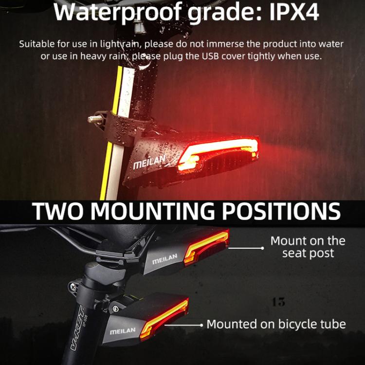 MEILAN X5 Smart Remote-Controlled Cycling Laser Tail Light Bicycle Turn Signal LED Warning Light