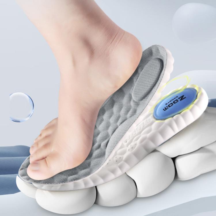 ZOOM Sports Air Cushion Shock Absorption Breathable Odor-Resistant Arch Support Insoles, Size: 45-46