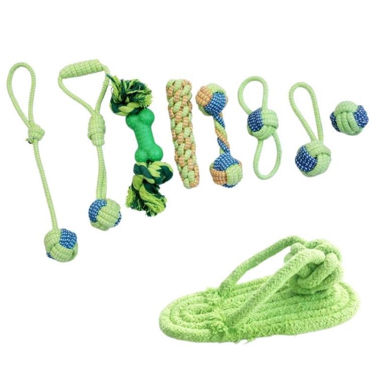 9pcs /Set Dog Chew Rope For Teeth Grinding & Interactive Play Pet Cotton Rope Toy