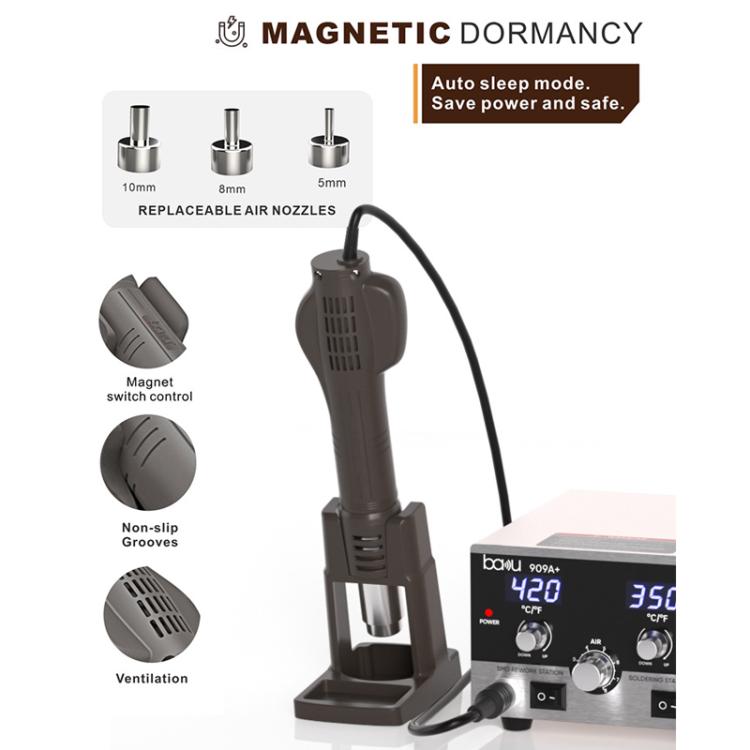 BAKU BA-909A+ 800W Digital Hot Air Rework Station & Soldering Iron 2-in-1, with Temp Lock, Sleep Mode for Phone/PCB Repair