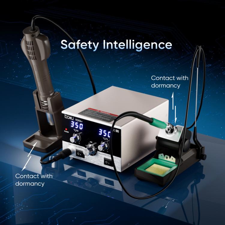 BAKU BA-909A+ 800W Digital Hot Air Rework Station & Soldering Iron 2-in-1, with Temp Lock, Sleep Mode for Phone/PCB Repair