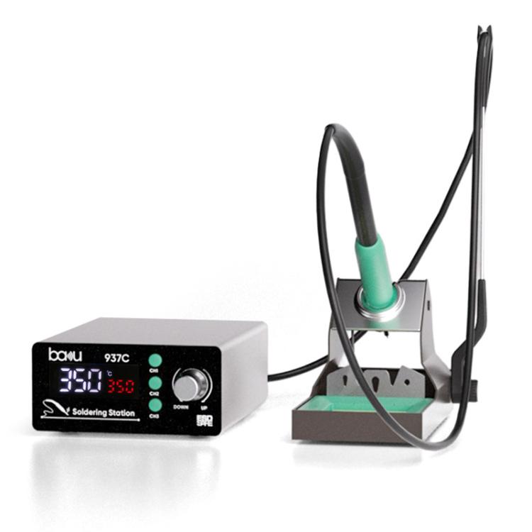 BAKU BA-937C 120W LCD Soldering Station, 3 Temp Preset Channels Thermostatic Electric Soldering Iron Kit 110V US Plug