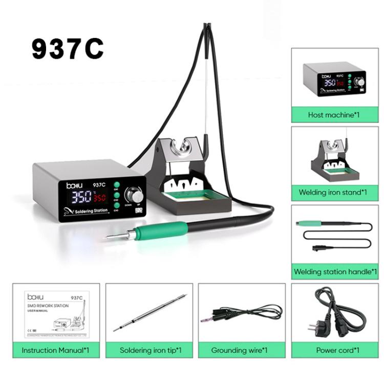 BAKU BA-937C 120W LCD Soldering Station, 3 Temp Preset Channels Thermostatic Electric Soldering Iron Kit 220V EU Plug