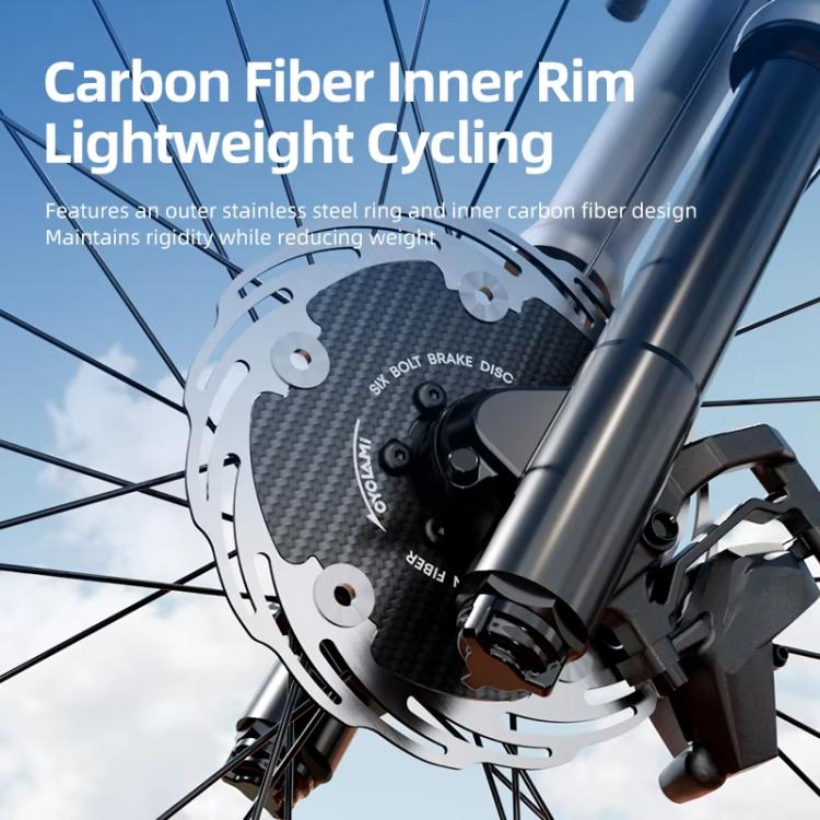CYCLAMI CAR6 160mm Fully Enclosed Bike Six-Hole Carbon Fiber Brake Disc