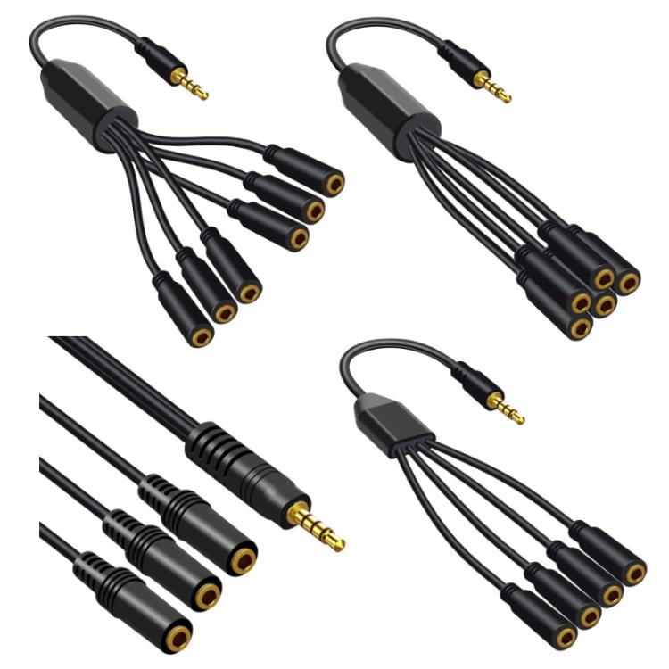 3.5mm Laptop Headphone AUX Adapter Cable, Specifications: 1 To 6