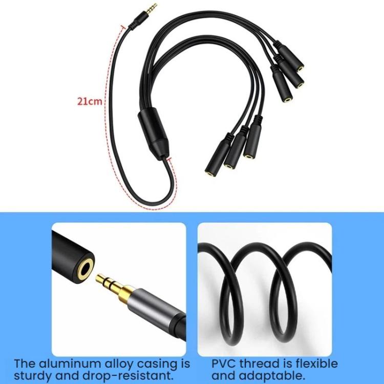 3.5mm Laptop Headphone AUX Adapter Cable, Specifications: 1 To 4