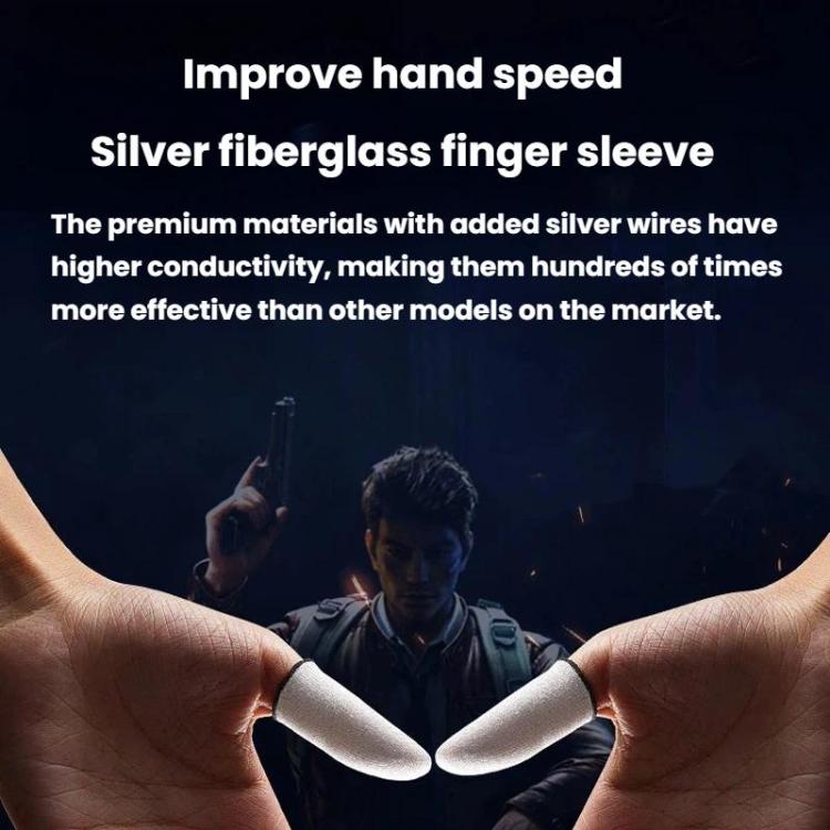 Shezi 2pairs E-Sports Gaming Finger Cots Breathable Sweat-Proof Anti-Slip Finger Sleeves