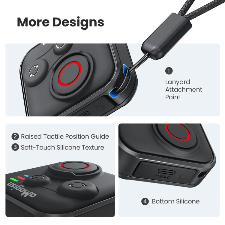 aMagisn Bluetooth Remote Controller 3.0 Universal Version For Insta360, GoPro Hero, Android/ios Smartphones, DJI OSMO 360, Action 6/5 Pro/4