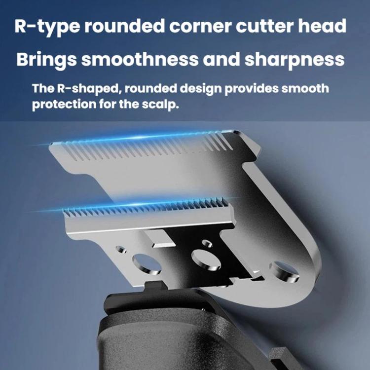 YJ-102 5 In 1 Multifunctional Men Hair Trimmer With Light IPX6 Waterproof For Hair & Nose Trimming - Black