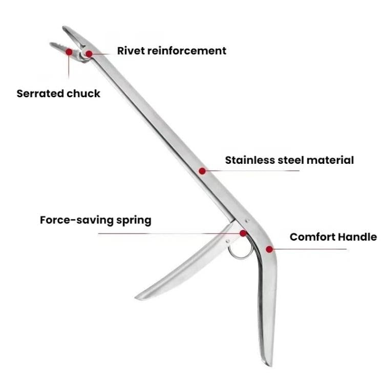 Stainless Steel Fishing Pliers Anti-slip Fish Control Clips - Gray