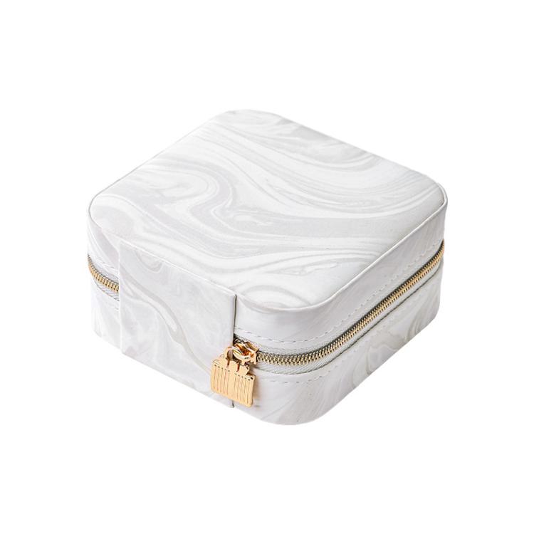 Portable Travel Jewelry Organizer Pouch with Water Ripple Velvet Leather Texture for Earrings, Necklaces, Rings and Accessories