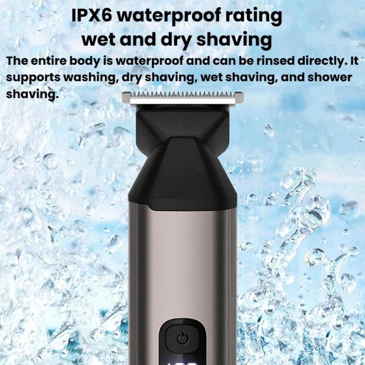 Portable Electric Digital Display Hair Clipper Multifunctional Hair & Nose Trimmer - Gold