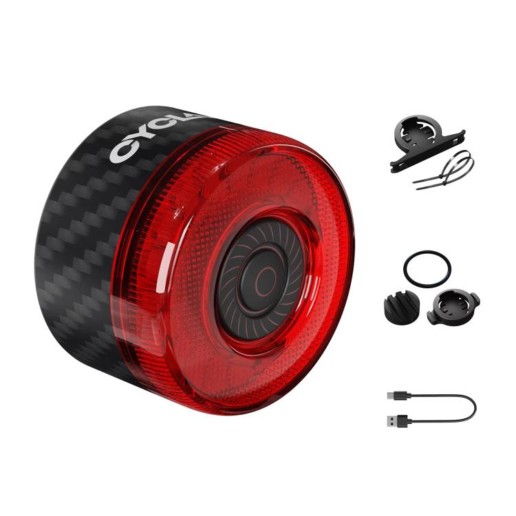 CYCLAMI CY120 Bicycle Smart Braking Carbon Fiber Vibration Sensing Rear Light Warning Light