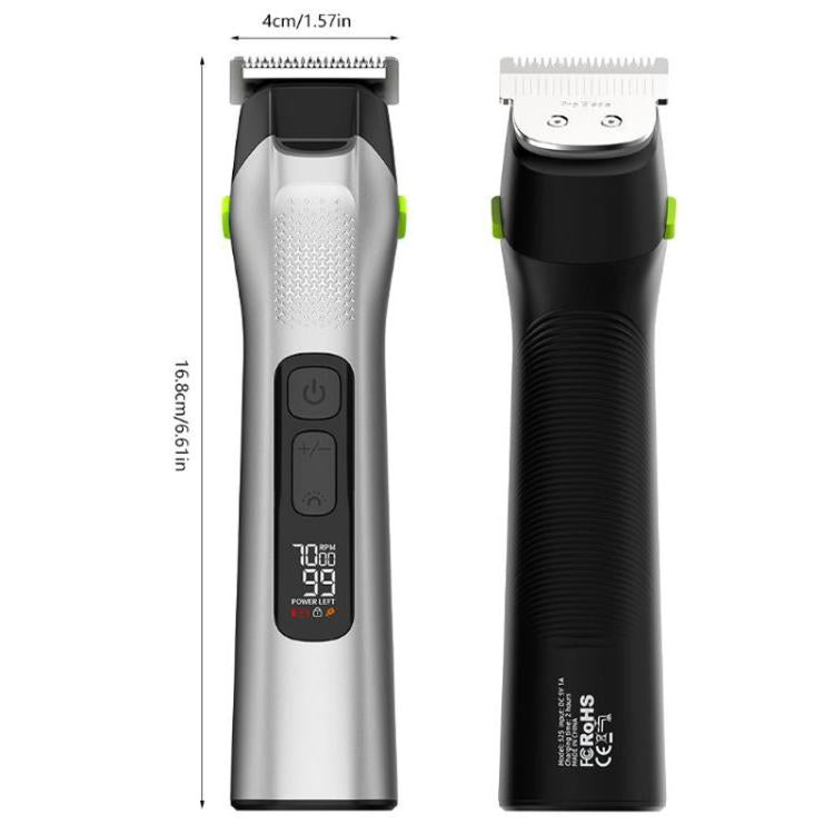 5 In 1 Multifunctional Electric Hair Clipper With LED Light IPX6 Waterproof Hair Trimmer & Nose Trimmer - Grey