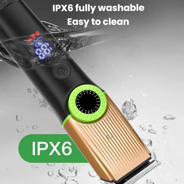 5 In 1 Multifunctional Rechargeable Hair Clipper With Digital Display IPX6 Waterproof Nose & Body Hair Trimmer - Black