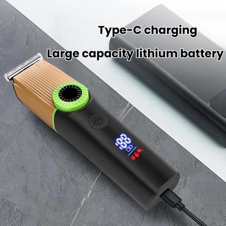 5 In 1 Multifunctional Rechargeable Hair Clipper With Digital Display IPX6 Waterproof Nose & Body Hair Trimmer - Black