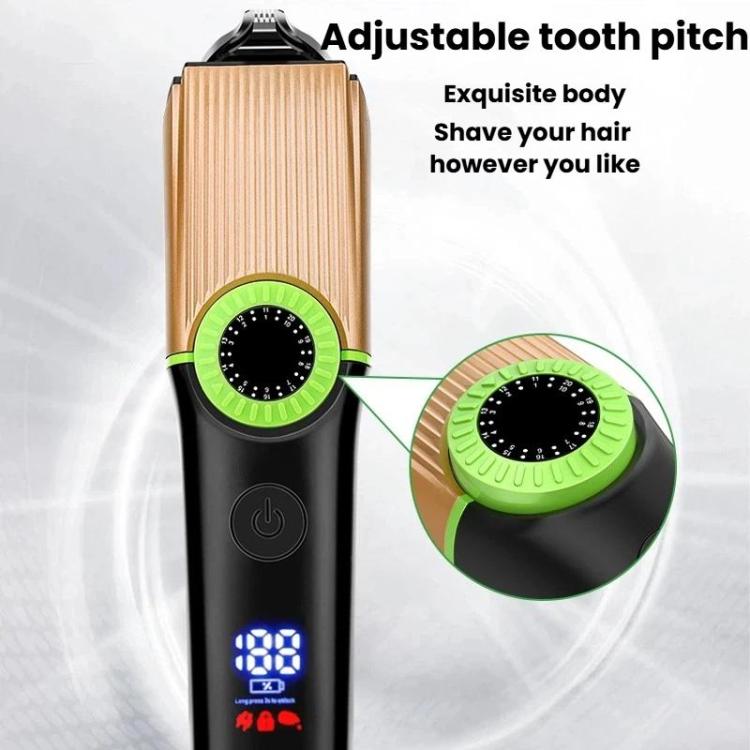 5 In 1 Multifunctional Rechargeable Hair Clipper With Digital Display IPX6 Waterproof Nose & Body Hair Trimmer - Black