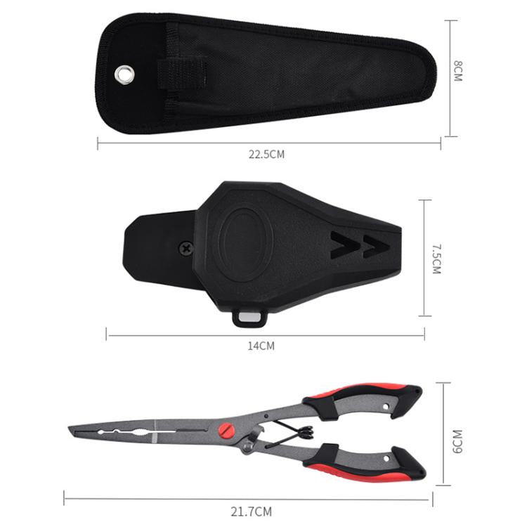 Seawater Corrosion Resistant Extended Eagle-Beak Hook Remover Line Cutter Pliers, Color: Lure Plier + Wire Safety Rope + Nylon Bag