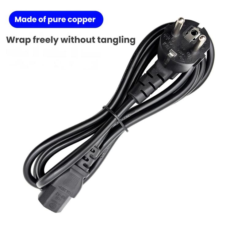 1.5m Pure Copper Power Cable 3 Pin 0.75 Square Computer Monitor Display Cable EU Plug