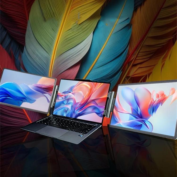 HYX-B90D 14-Inch Dual Screen Portable Monitor, Compatible With 13.3-17 Inch Laptops, Adjustable Rotation & Foldable Design