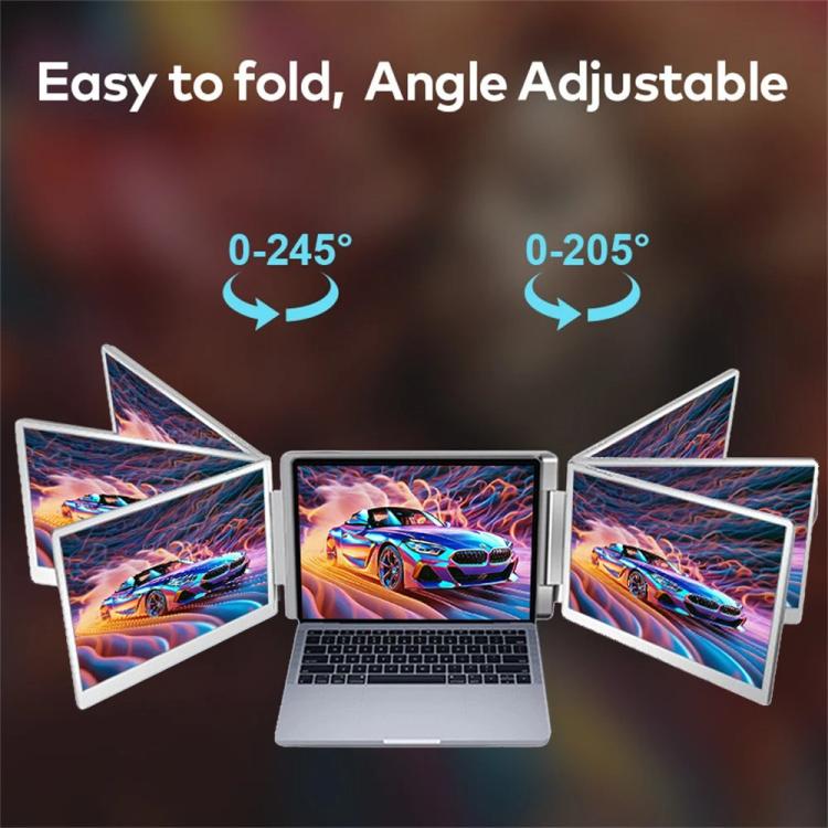 HYX-B90D 14-Inch Dual Screen Portable Monitor, Compatible With 13.3-17 Inch Laptops, Adjustable Rotation & Foldable Design