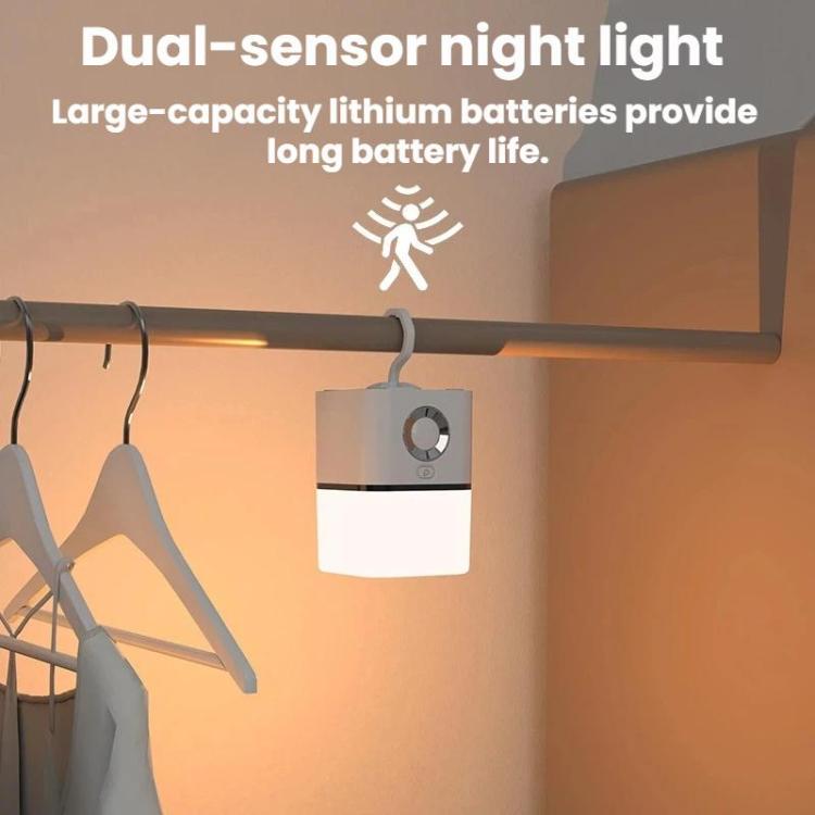 5W Rechargeable Hanging Sensor Night Light for Outdoor Camping - White
