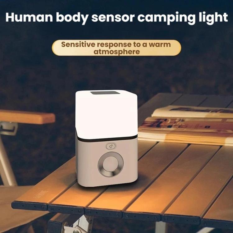 5W Rechargeable Hanging Sensor Night Light for Outdoor Camping - White