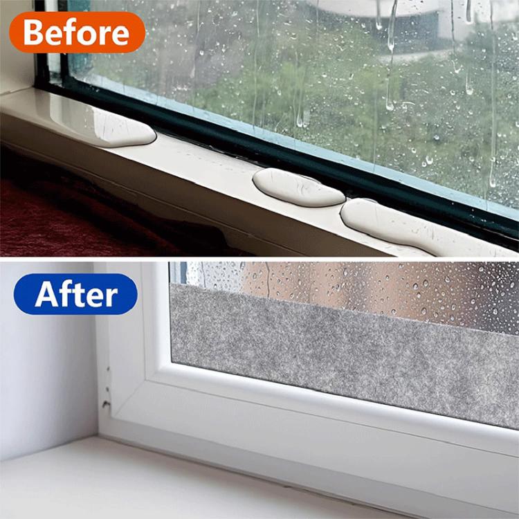 3pcs Windows Self-Adhesive Anti-Condensation Water Absorption Strips Moisture Absorption Felt Strips For Bedroom Bathroom