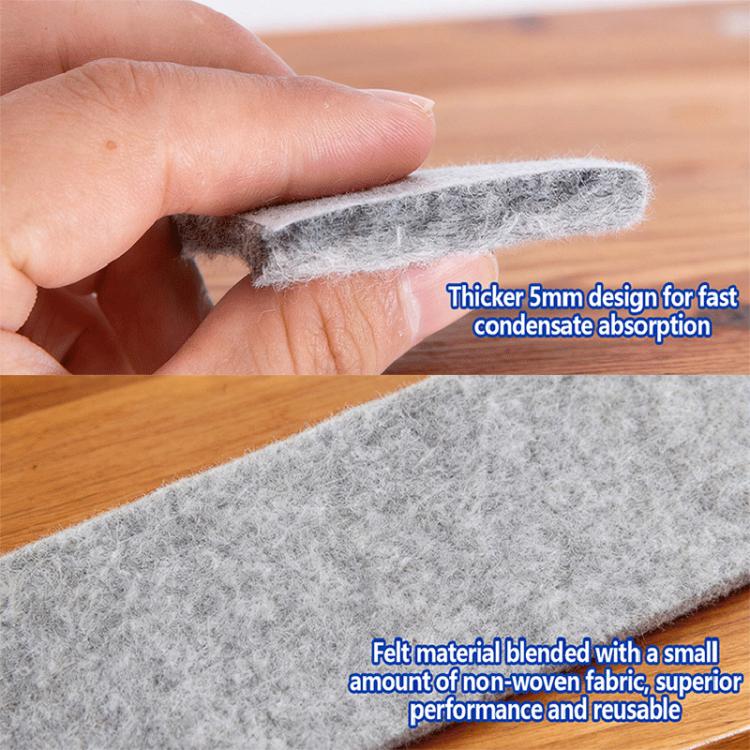3pcs Windows Self-Adhesive Anti-Condensation Water Absorption Strips Moisture Absorption Felt Strips For Bedroom Bathroom